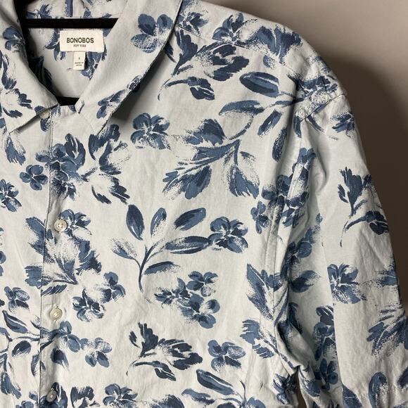 Bonobos Riviera Cabana Shirt Grey Daylight Floral Men's Large Button Up Casual - Picture 2 of 7